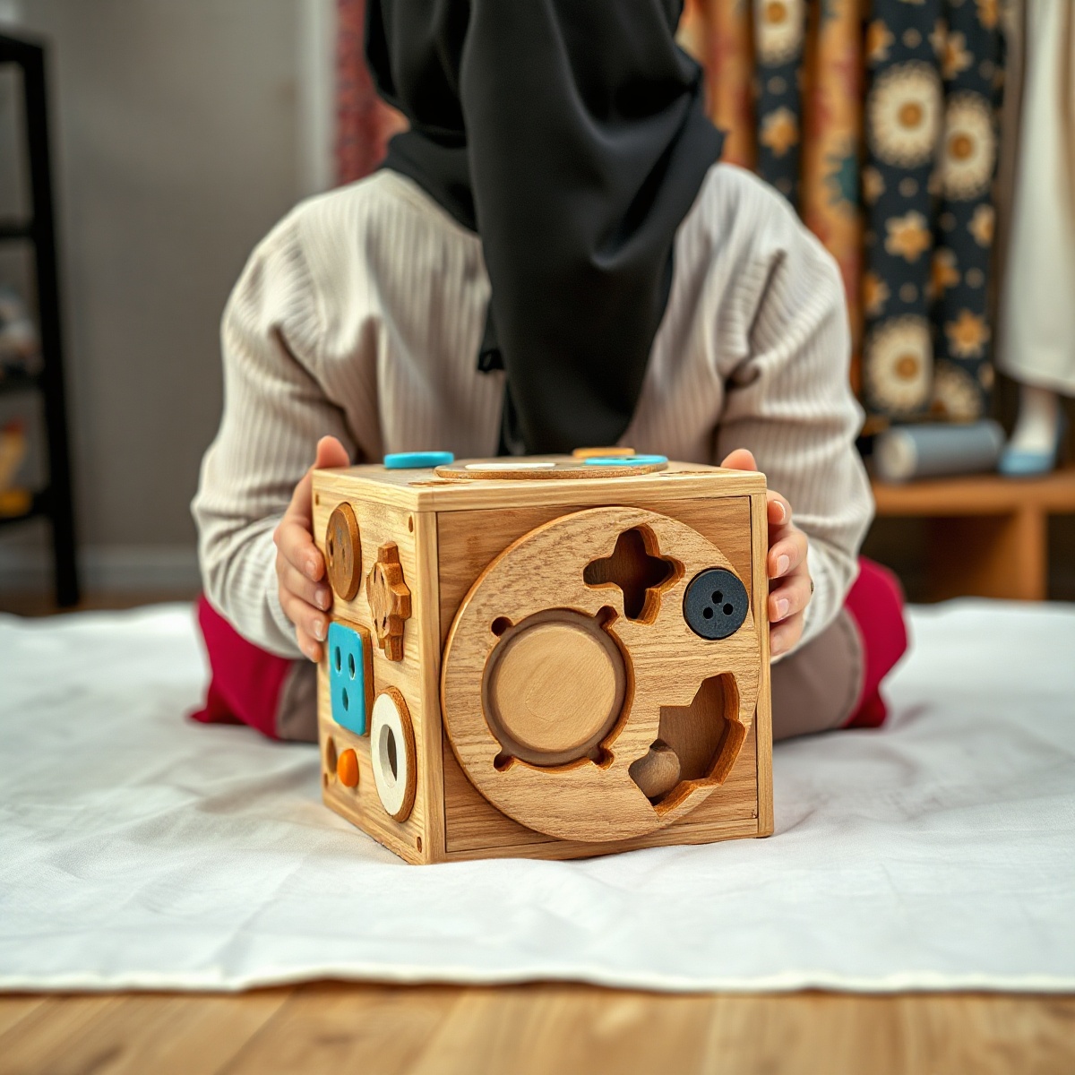 Cube d'activités en bois