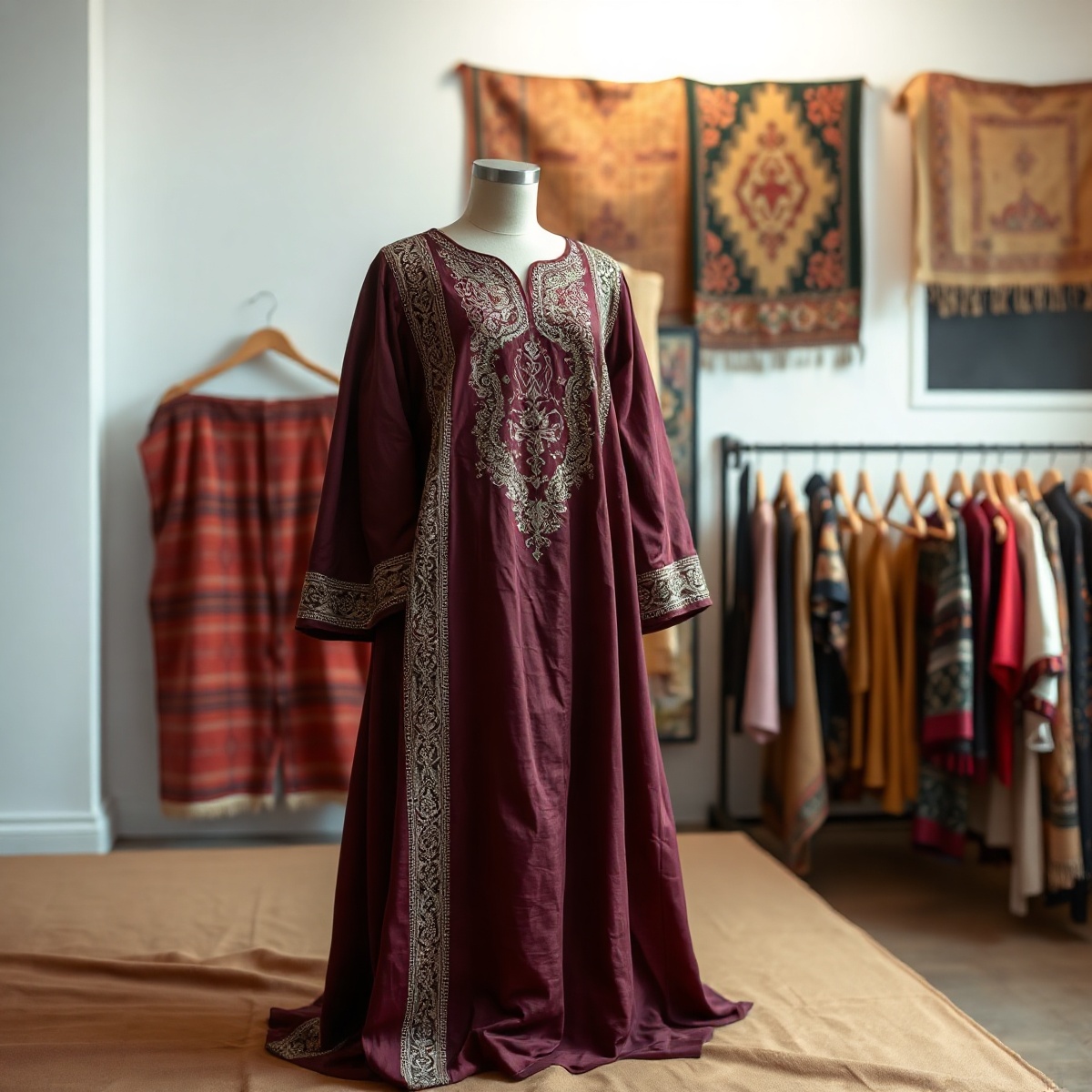 Abaya algérienne brodée